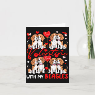 Carte Saint-Valentin Avec Mon Couple De Beagles Costume 