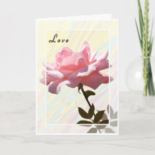 Carte Saint Valentin avec Rose rose