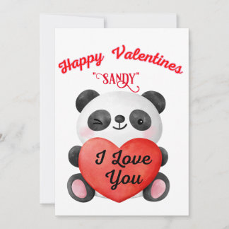 Carte Saint Valentin avec un adorable ours en pand