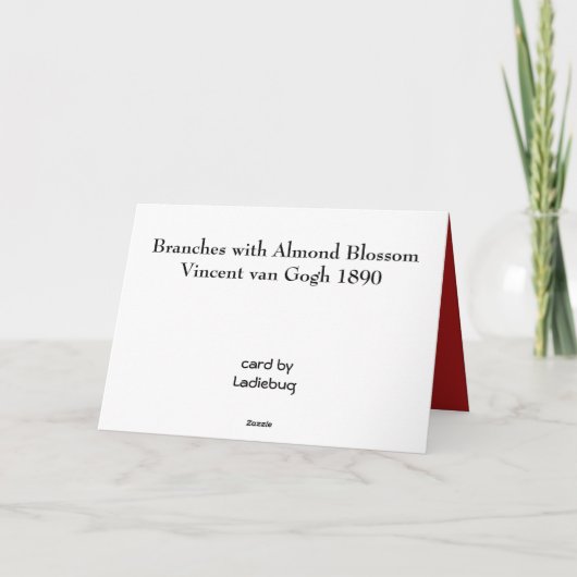 Carte Saint-Valentin avec Vincent van Gogh (Dos)