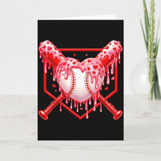 Carte Saint-Valentin Baseball Garçons Crème Glacée Goutt (Devant)