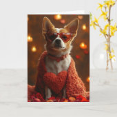 Carte Saint-Valentin Basenji Cozy (Fleur jaune)