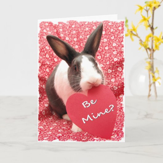 Carte Saint Valentin "Be Mine" (Fleur jaune)