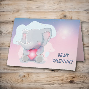 Carte Saint Valentin Bébé mignonne Elephant