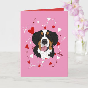 Carte Saint Valentin bernois de chien de montagne