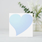 Carte Saint Valentin bleu clair grand coeur (Debout devant)