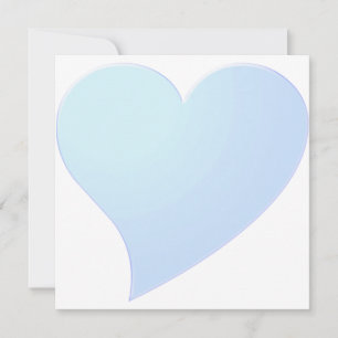 Carte Saint Valentin bleu clair grand coeur