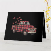 Carte Saint-Valentin Camion Drôle Buffalo Plaid Léopard (Fleur jaune)