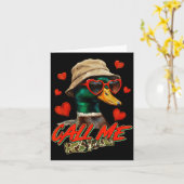 Carte Saint-Valentin Canard colvert chasseur Camo C (Fleur jaune)