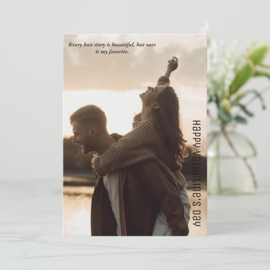 Carte Saint Valentin, carte romantique, carte d'am (Debout devant)