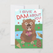 Carte Saint Valentin Castor Funny Kids School (Devant)