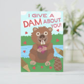 Carte Saint Valentin Castor Funny Kids School (Debout devant)