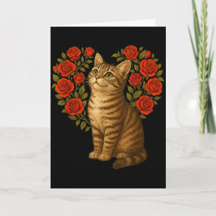 Carte Saint Valentin Chat Mignon Fleur Heart Drôle Amour