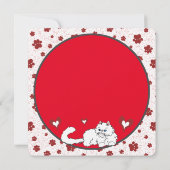 Carte Saint Valentin Chats Perses blancs avec Coeurs (Dos)