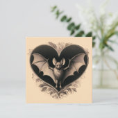 Carte Saint Valentin Chauve-souris Gothique Vintage Goth (Debout devant)