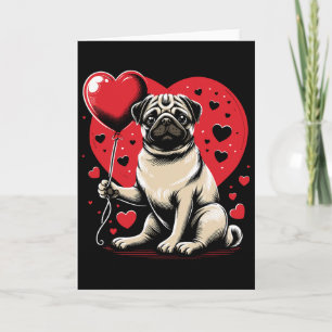 Carte Saint-Valentin Chien Carlin Propriétaire de Chien 