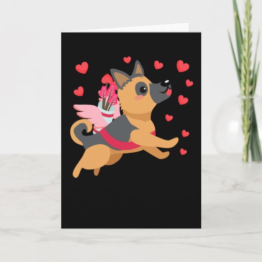 Carte Saint-Valentin Chien Chiens de berger allemands En (Devant)