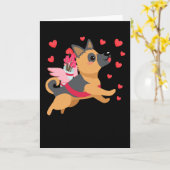 Carte Saint-Valentin Chien Chiens de berger allemands En (Fleur jaune)