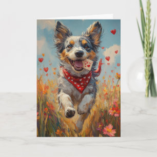 Carte Saint-Valentin Chien de Berger Australien Joueur