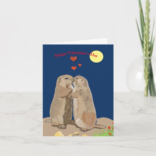Carte Saint-Valentin Chien de prairie (Devant)