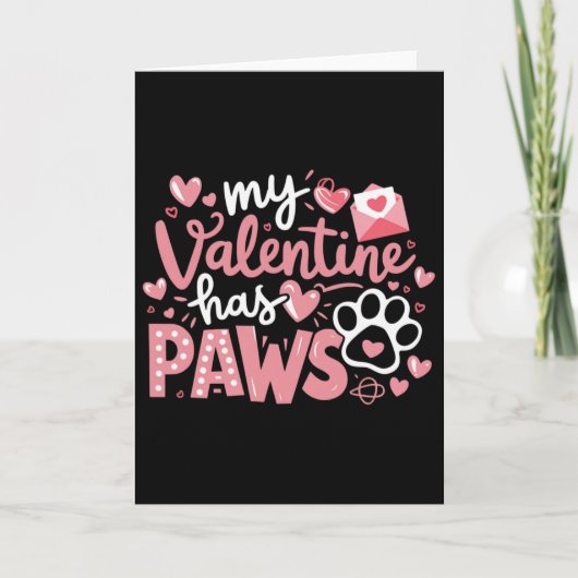 Carte Saint-Valentin Chien Mon Saint-Valentin a des patt (Devant)