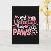 Carte Saint-Valentin Chien Mon Saint-Valentin a des patt (Fleur jaune)