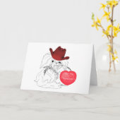 Carte Saint-Valentin Chien Pékinois (Fleur jaune)