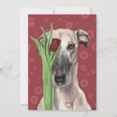 Carte Saint Valentin Chien romantique avec Fleur (Dos)