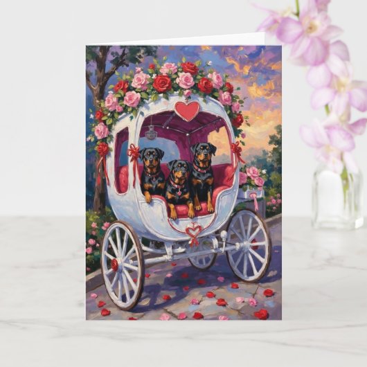 Carte Saint-Valentin Chien Rottweiler (Orchidée)