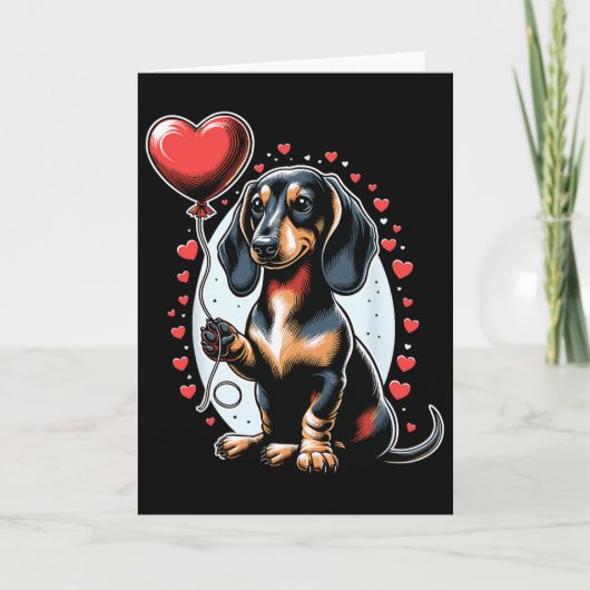 Carte Saint-Valentin Chien Teckel Propriétaire de chien (Devant)