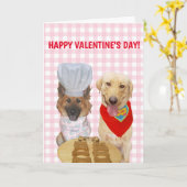 Carte Saint-Valentin Chiens Drôles pour Chéri (Fleur jaune)