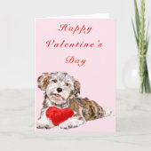 Carte Saint Valentin Chiot Love Votre nom Texte (Devant)