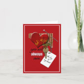 Carte Saint Valentin clé de mon coeur rose (Devant)