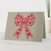 Carte Saint-Valentin Cœur Coquette noeud Rétro Saint-Val (Devant)