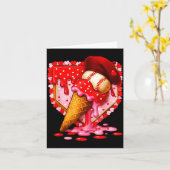 Carte Saint-Valentin coeur de baseball glace B (Fleur jaune)