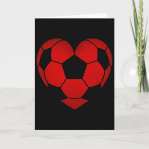 Carte Saint-Valentin cœur de foot pour garçons filles en
