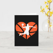 Carte Saint Valentin Coeur Dunking Basketball Garçons Fi (Fleur jaune)