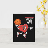Carte Saint Valentin Coeur Dunking Basketball Garçons Fi (Fleur jaune)