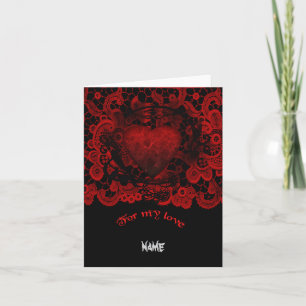 Carte Saint-Valentin cœur gothique