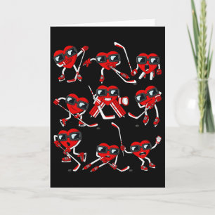 Carte Saint-Valentin Cœur Joueur de hockey sur glace Drô