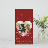 Carte Saint Valentin Coeur Photo Parties scintillant Or (Debout devant)