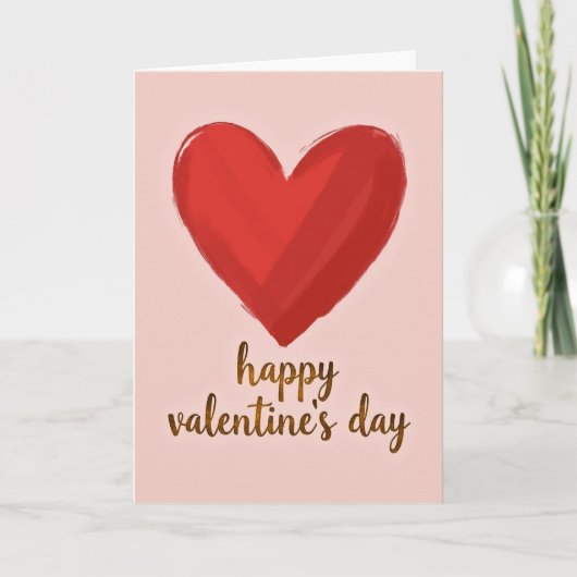 Carte Saint-Valentin Cœur Rouge Joyeux (Devant)