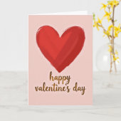 Carte Saint-Valentin Cœur Rouge Joyeux (Fleur jaune)