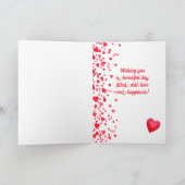 Carte Saint Valentin Coeurs de Confetti Rouge Salutation (Intérieur)