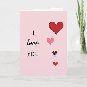 Carte Saint-Valentin coeurs 'Je t'aime' en relief