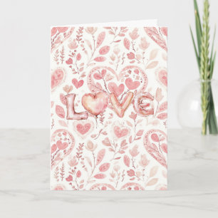 Carte Saint-Valentin Cœurs Roses Amour