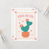 Carte Saint-Valentin "Coincé sur vous" (Devant/Arrière en situation)