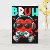 Carte Saint-Valentin Contrôleur de jeu vidéo Gamer cœur  (Fleur jaune)