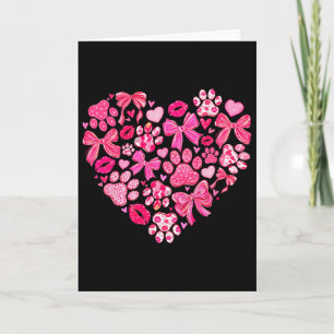 Carte Saint-Valentin Coquette Arc Patte de Chien Coeur M