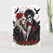 Carte Saint-Valentin couple gothique (Devant)